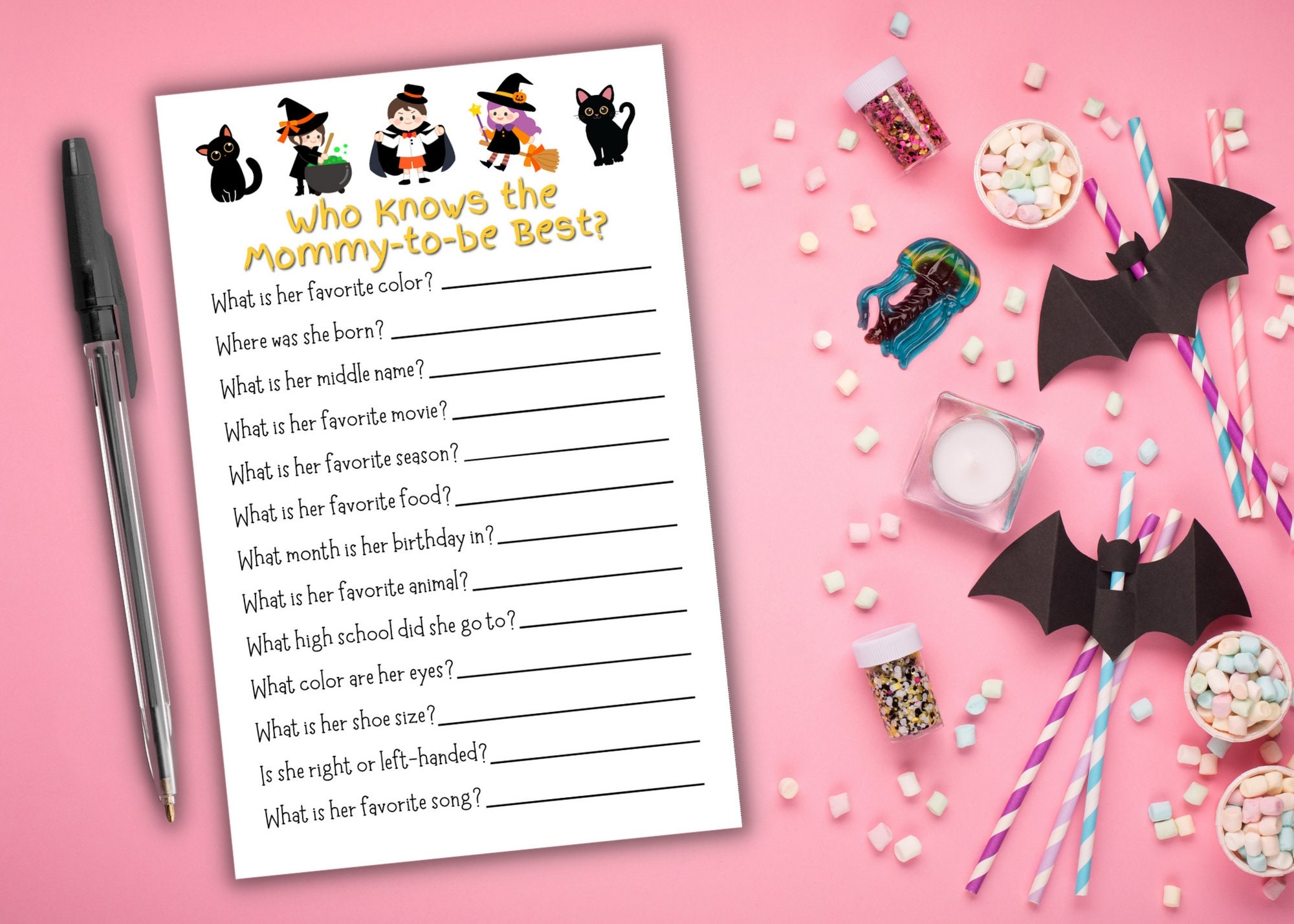 10 Halloween Themed Baby Shower Games Fun Fall Game Set In 5 Styles For 