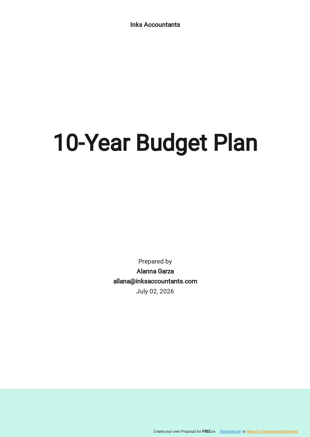10 Year Budget Plan Template Google Docs Word Apple Pages PDF 