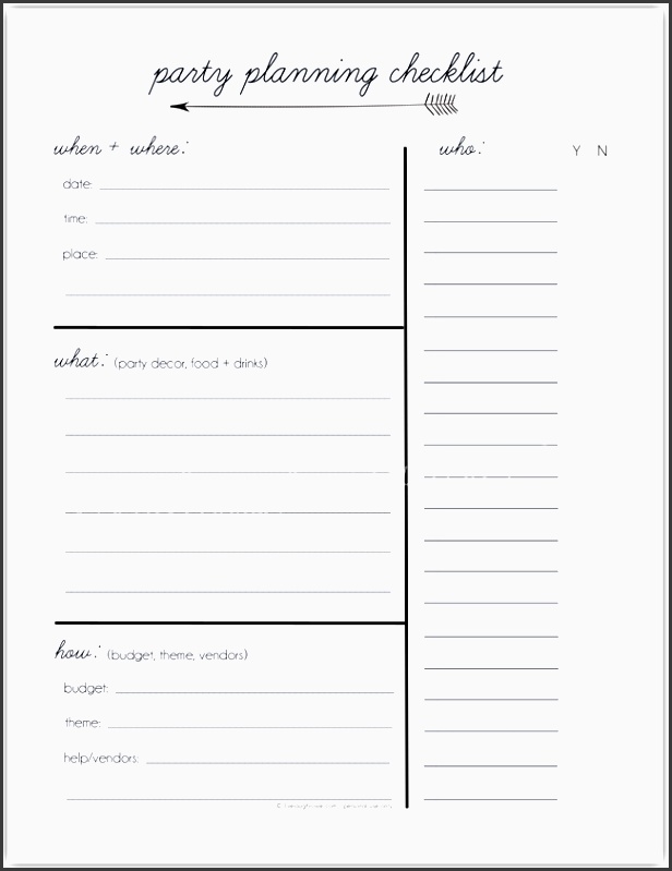 11 Party Planning Checklist Template Editable SampleTemplatess 