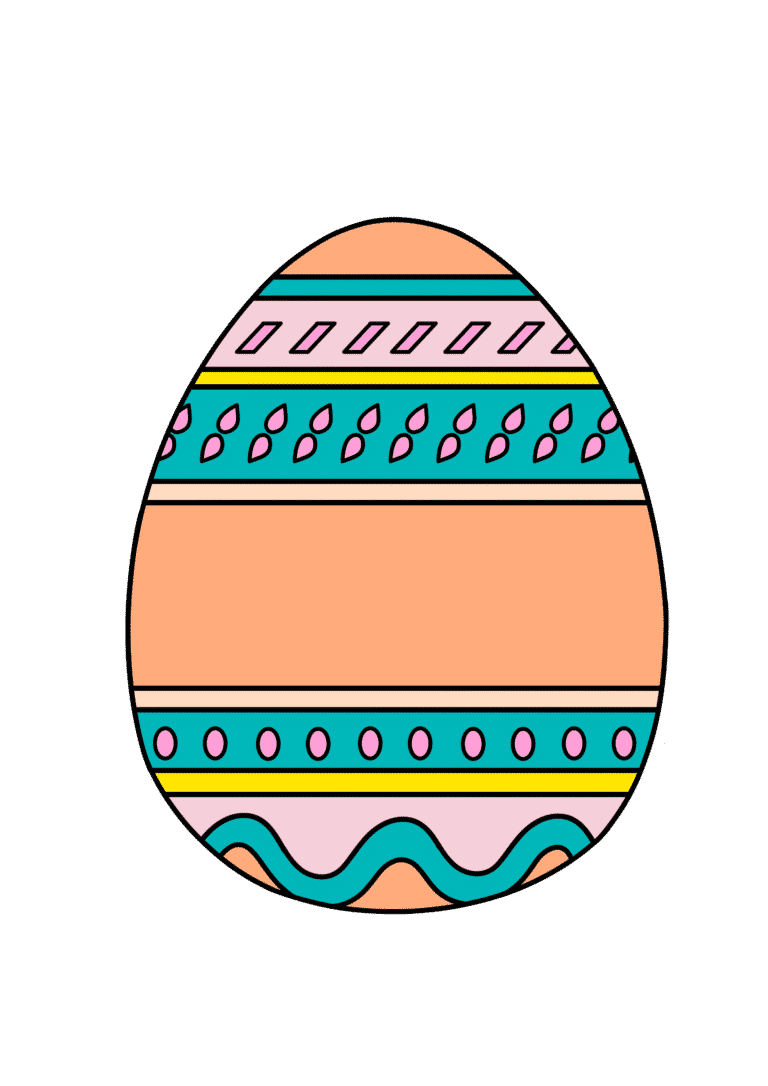 12 Free Printable Colored Easter Eggs