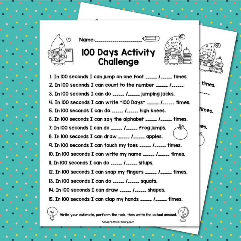 14 Free 100 Day Of School Printables Tons Of Activities And Ideas 