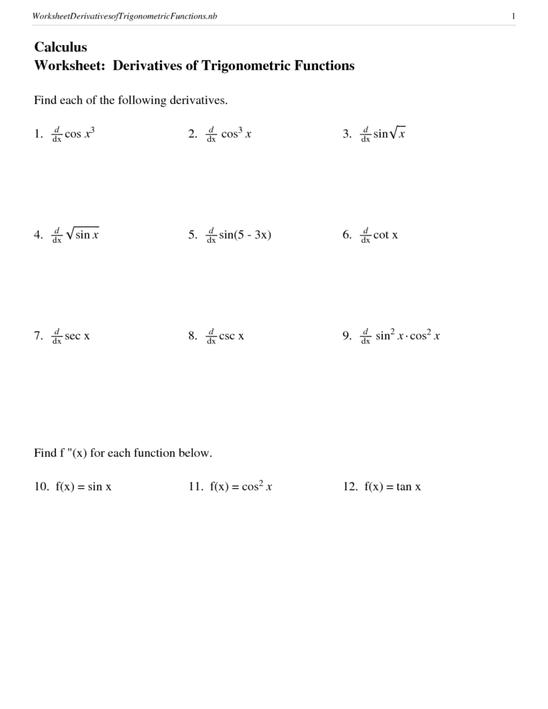 14 Trigonometry Trig Worksheets Worksheeto Equations Worksheets