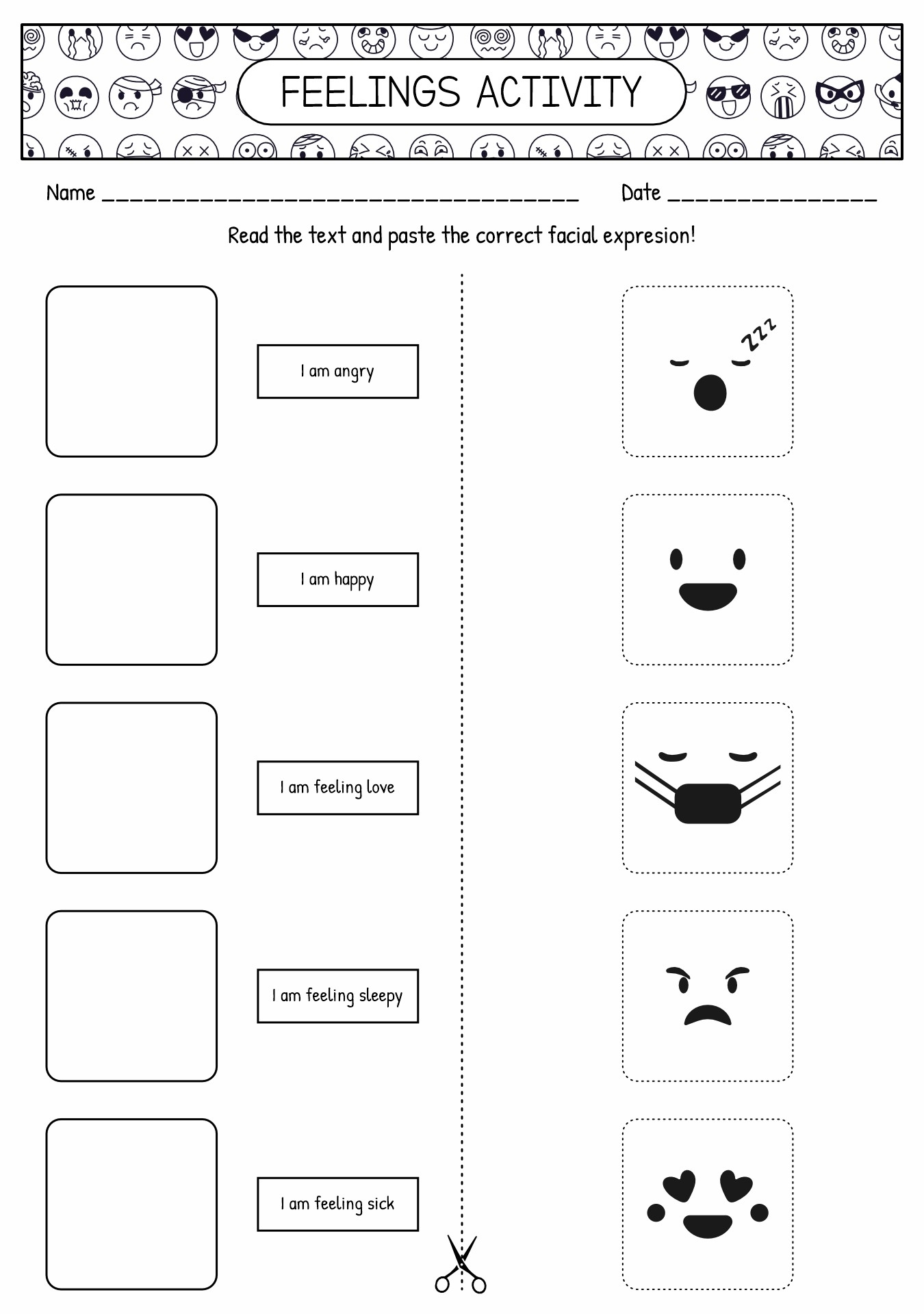 15 Best Images Of Free Printable Feeling Faces Worksheet Feelings 
