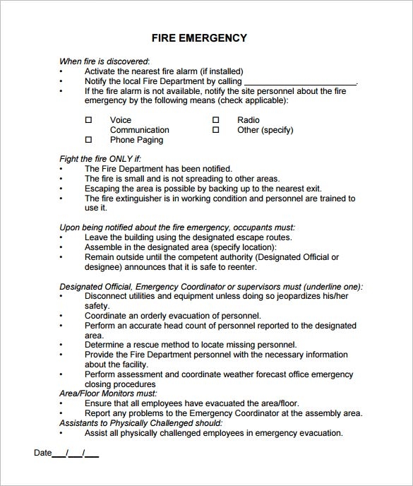 15 Emergency Action Plan Template Word Excel PDF