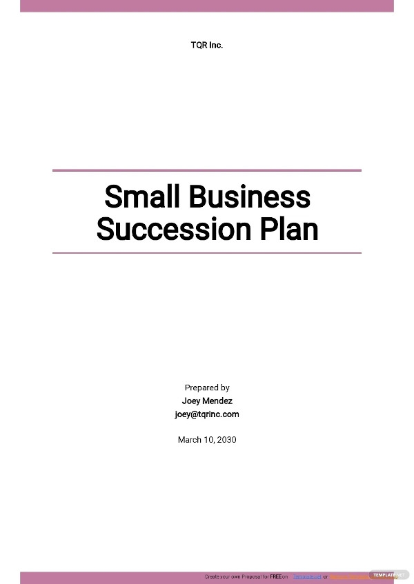 business succession plan template