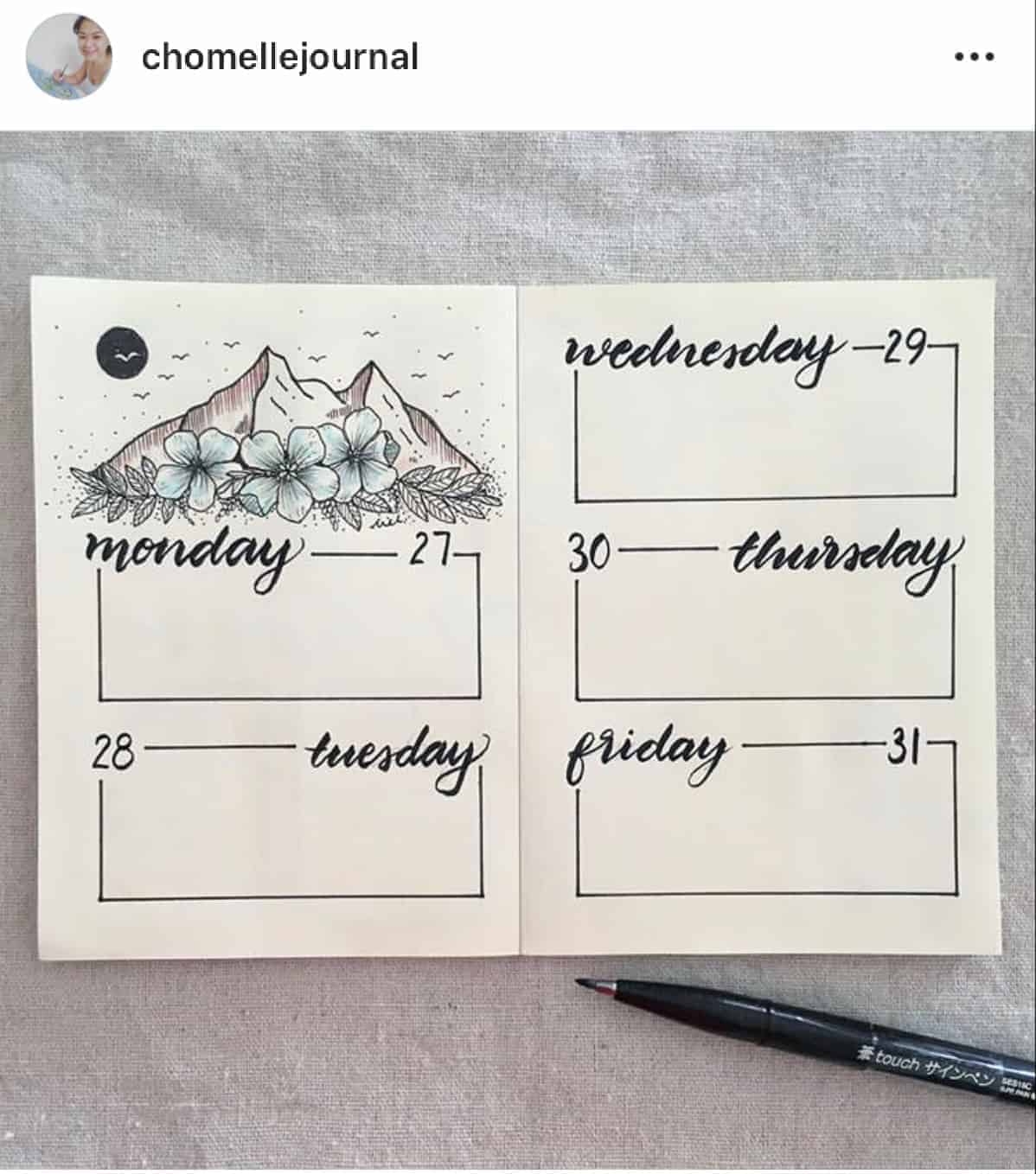 18 Minimalist Flower Bullet Journal Designs Angela Giles