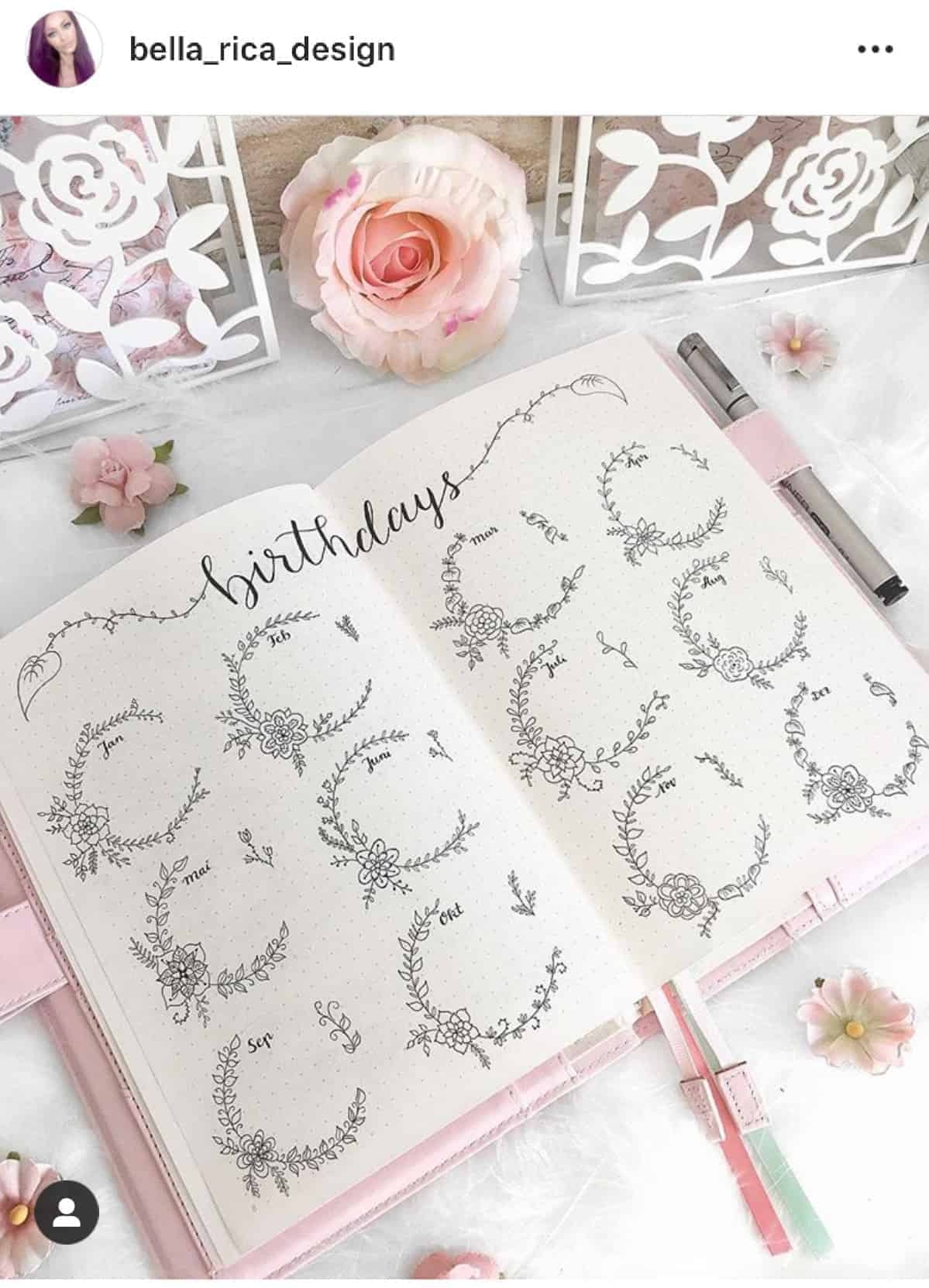 18 Minimalist Flower Bullet Journal Designs Angela Giles