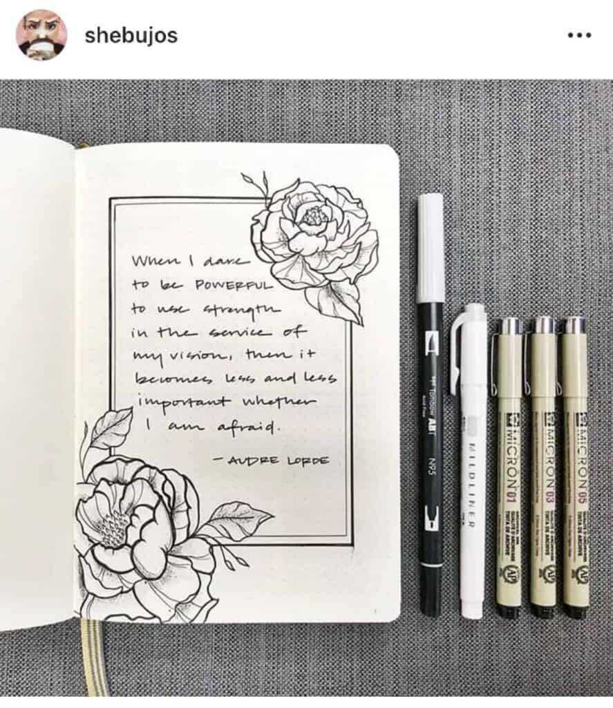 18 Minimalist Flower Bullet Journal Designs Angela Giles