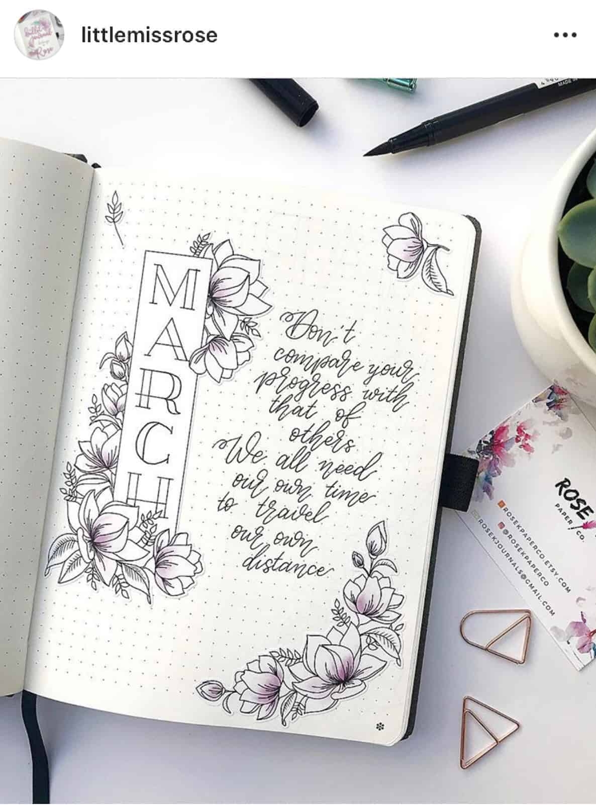 18 Minimalist Flower Bullet Journal Designs Angela Giles