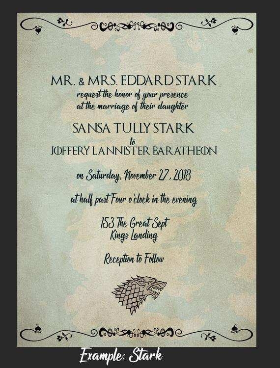 19 Online Game Of Thrones Wedding Invitation Template Maker For Game Of 