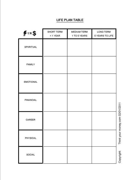 20 5 Year Goal Plan Template Simple Template Design