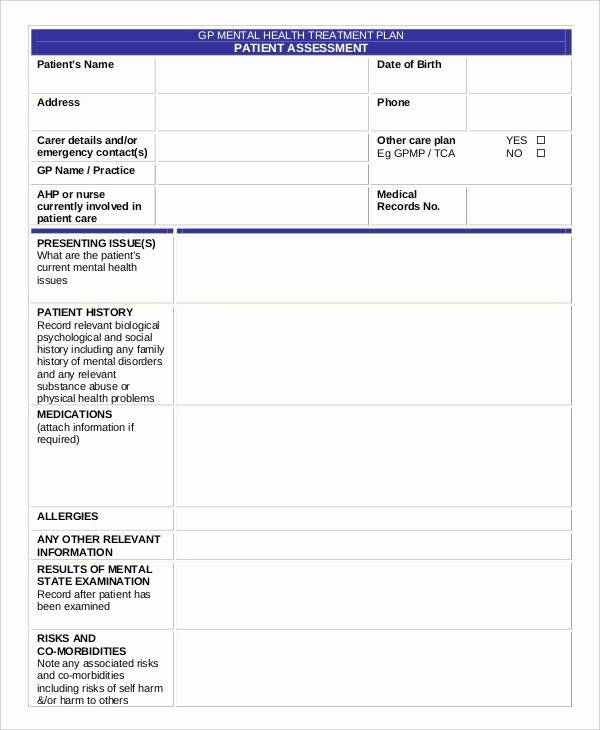 20 Behavioral Health Treatment Plan Template Simple Template Design