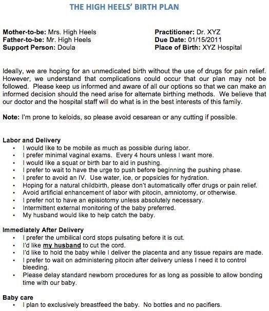 20 Cesarean Birth Plan Template Simple Template Design