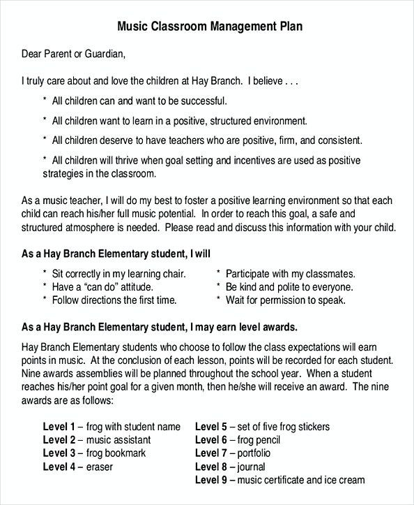 template for classroom management plan