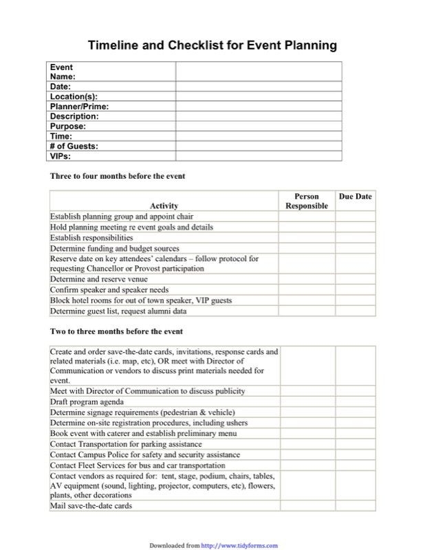 20 Conference Planning Template Checklist Simple Template Design