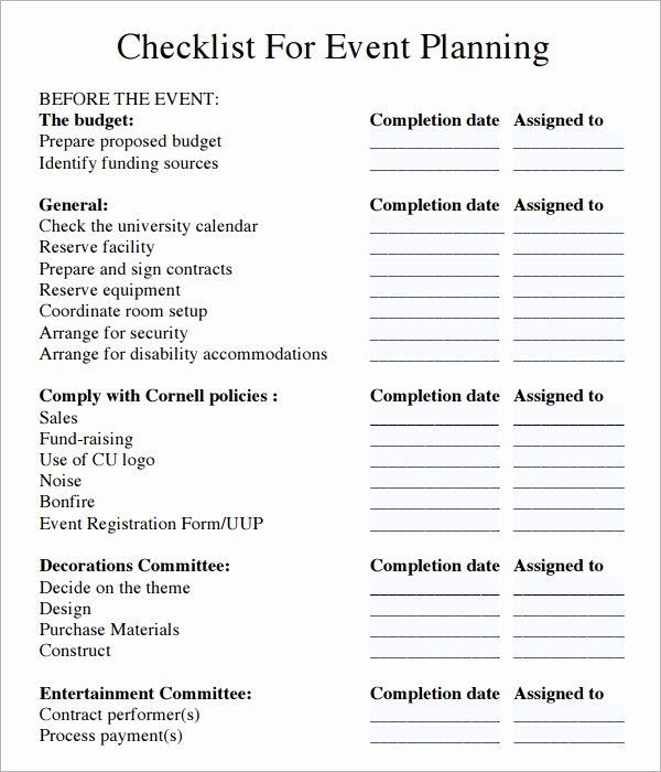 20 Conference Planning Template Checklist Simple Template Design