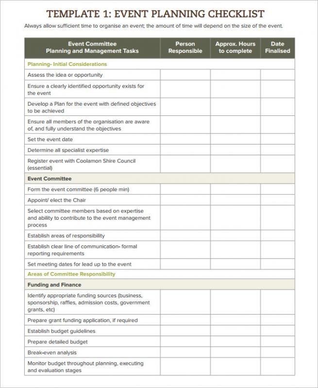 20 Event Planning Checklist Template Microsoft Simple Template Design