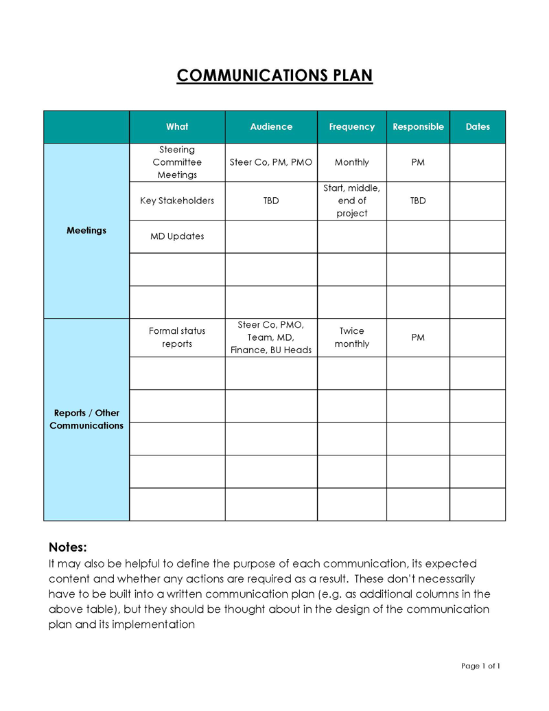 20 FREE Communication Plan Templates Word Excel 