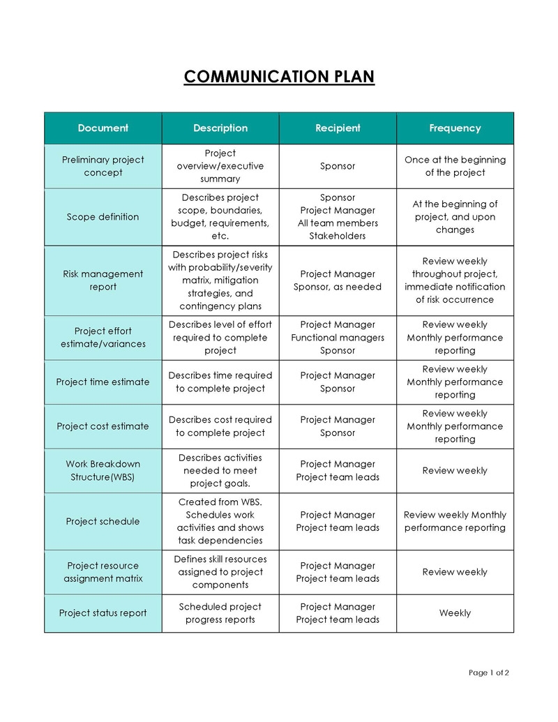 20 FREE Communication Plan Templates Word Excel 