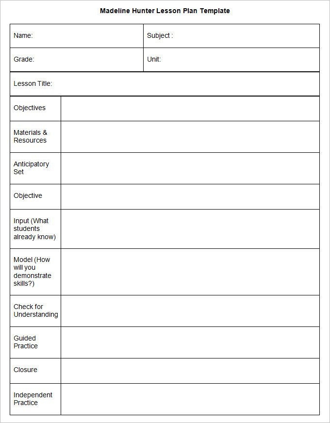 20 Free Editable Lesson Plan Template