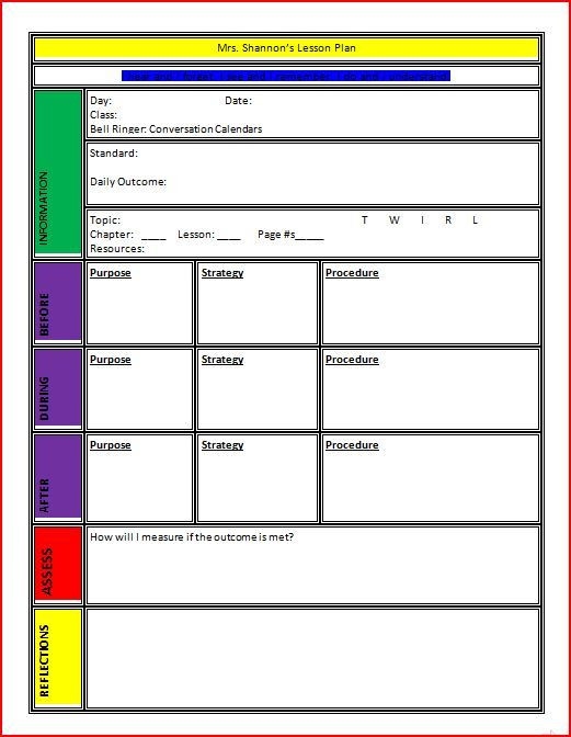 20 Free Editable Lesson Plan Template