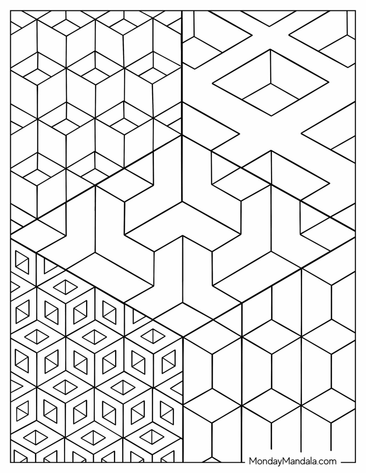 20 Geometric Coloring Pages Free PDF Printables Worksheets Library