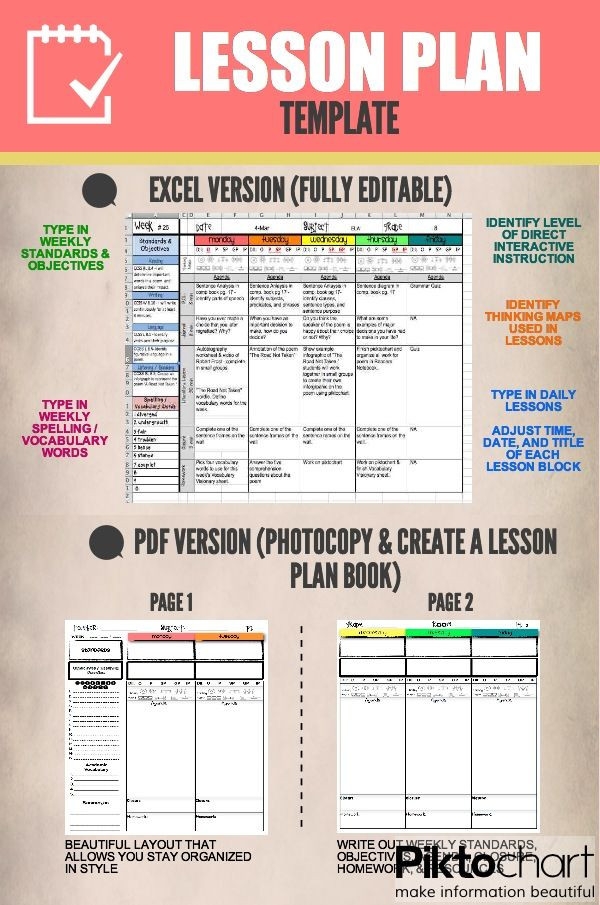 google sheets lesson plan template