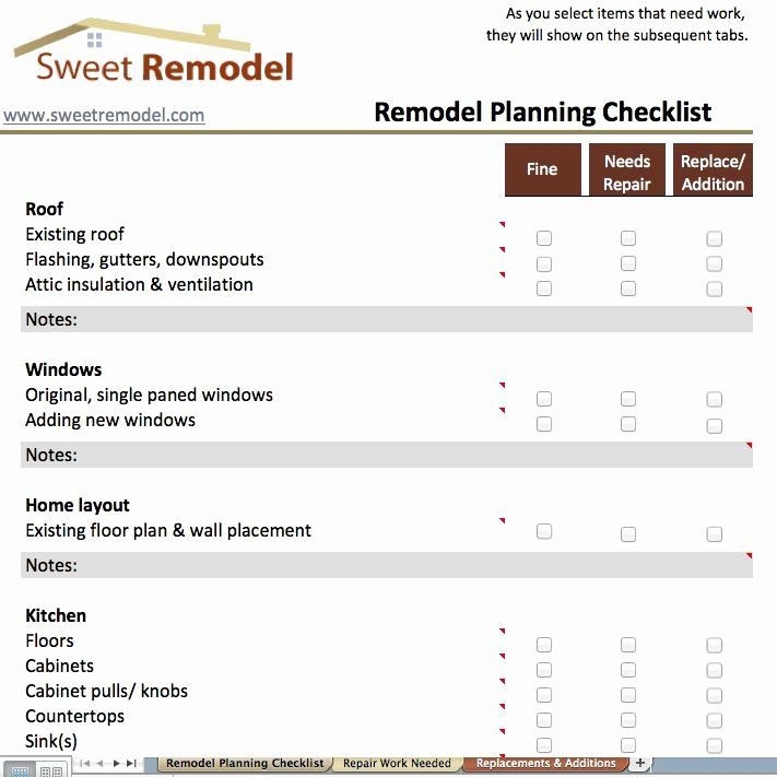 home remodeling project plan template