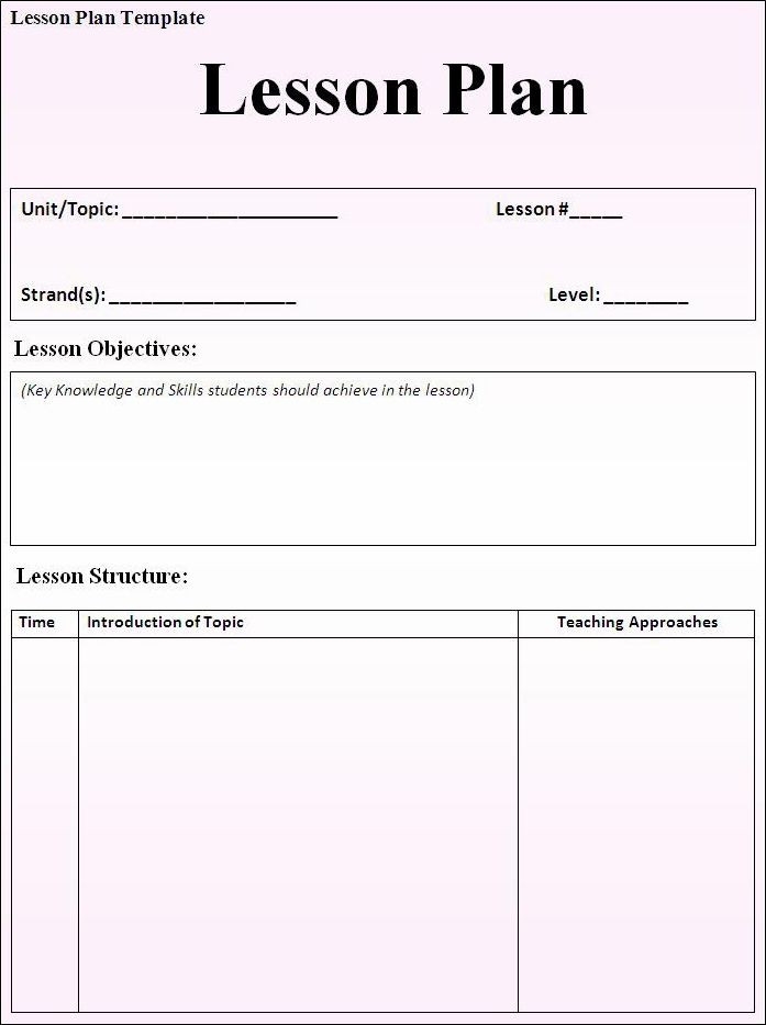 20 Lesson Plan Template For Elementary