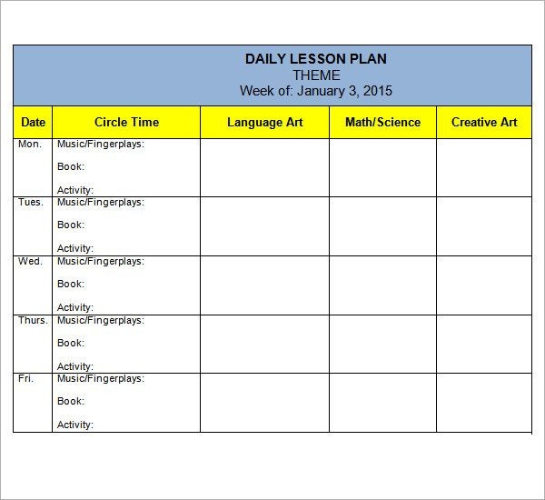 20 Lesson Plan Template Google Docs Simple Template Design