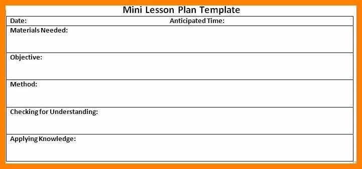 20 Mini Lesson Plan Template Simple Template Design