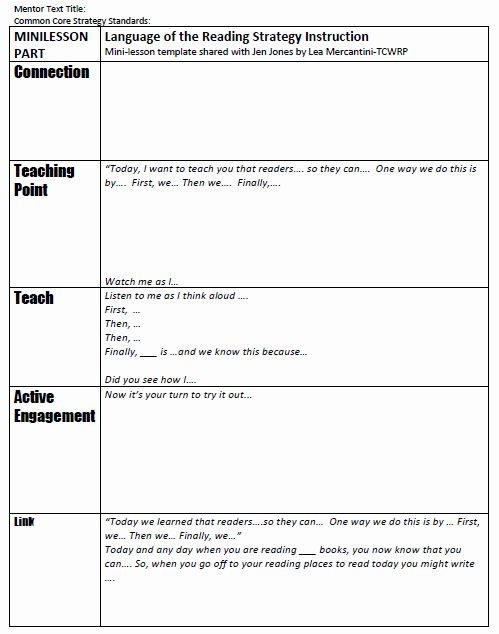 20 Mini Lesson Plan Template Simple Template Design