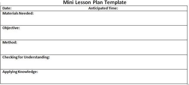 20 Mini Lesson Plan Template Simple Template Design