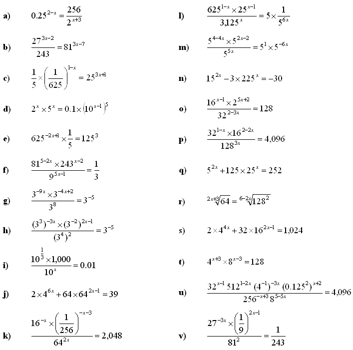 solving exponential equations worksheet