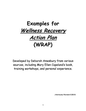 2015 Form Wellness Recovery Action Plan WRAP Traffic Light Fill 