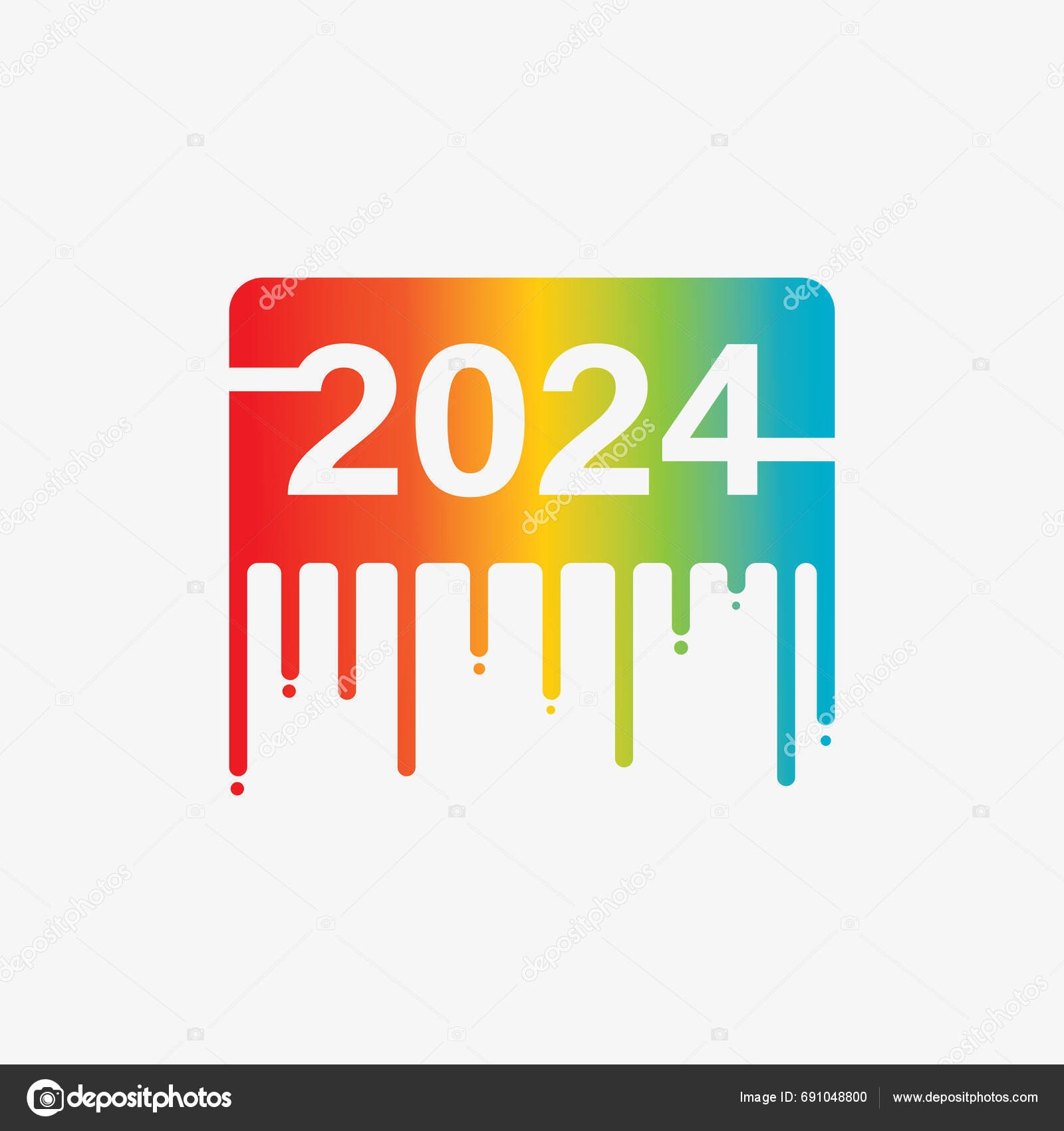 2024 New Year Christmas Logo 2024 Number Design Illustration Stock 