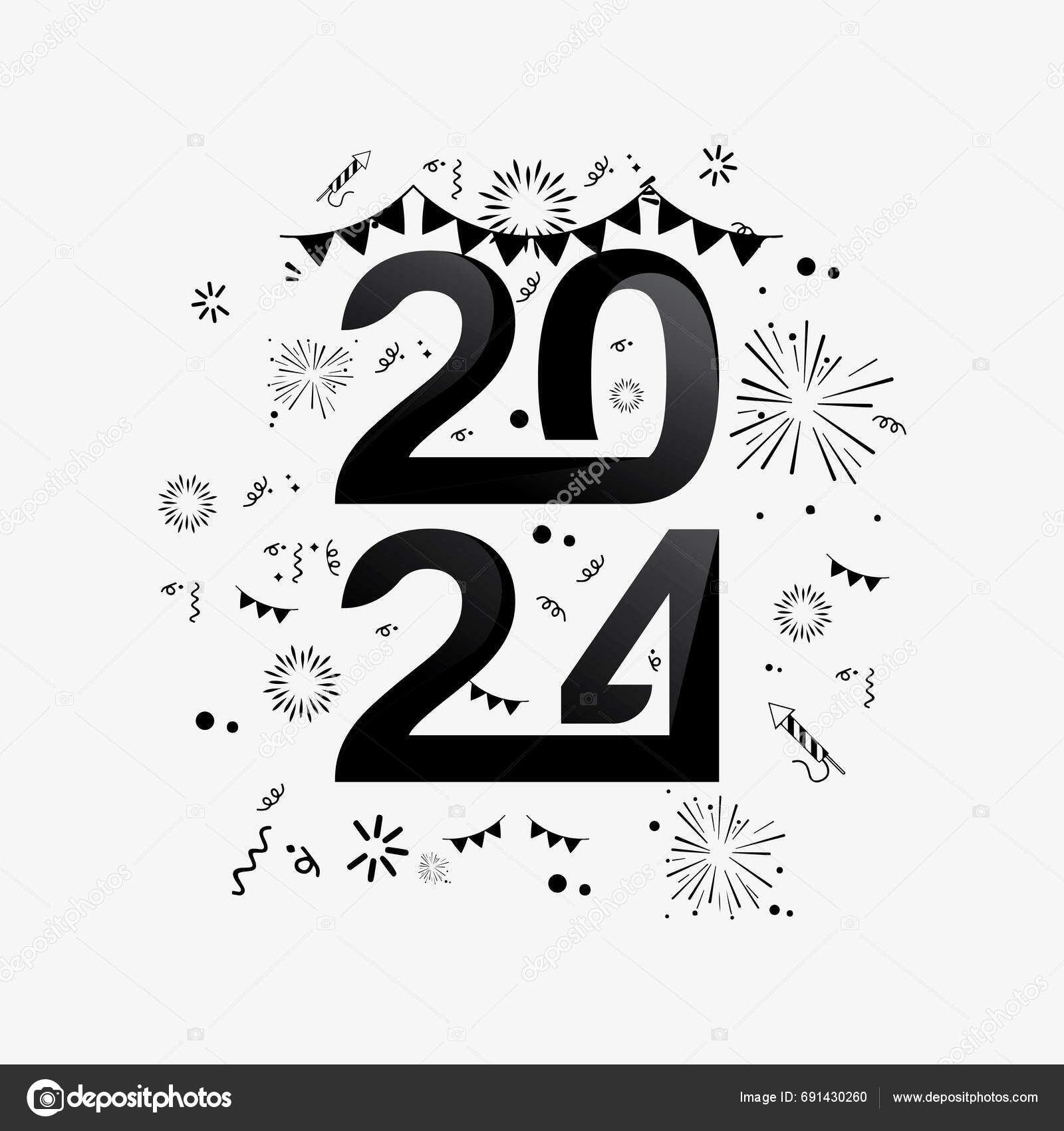 2024 number design printable