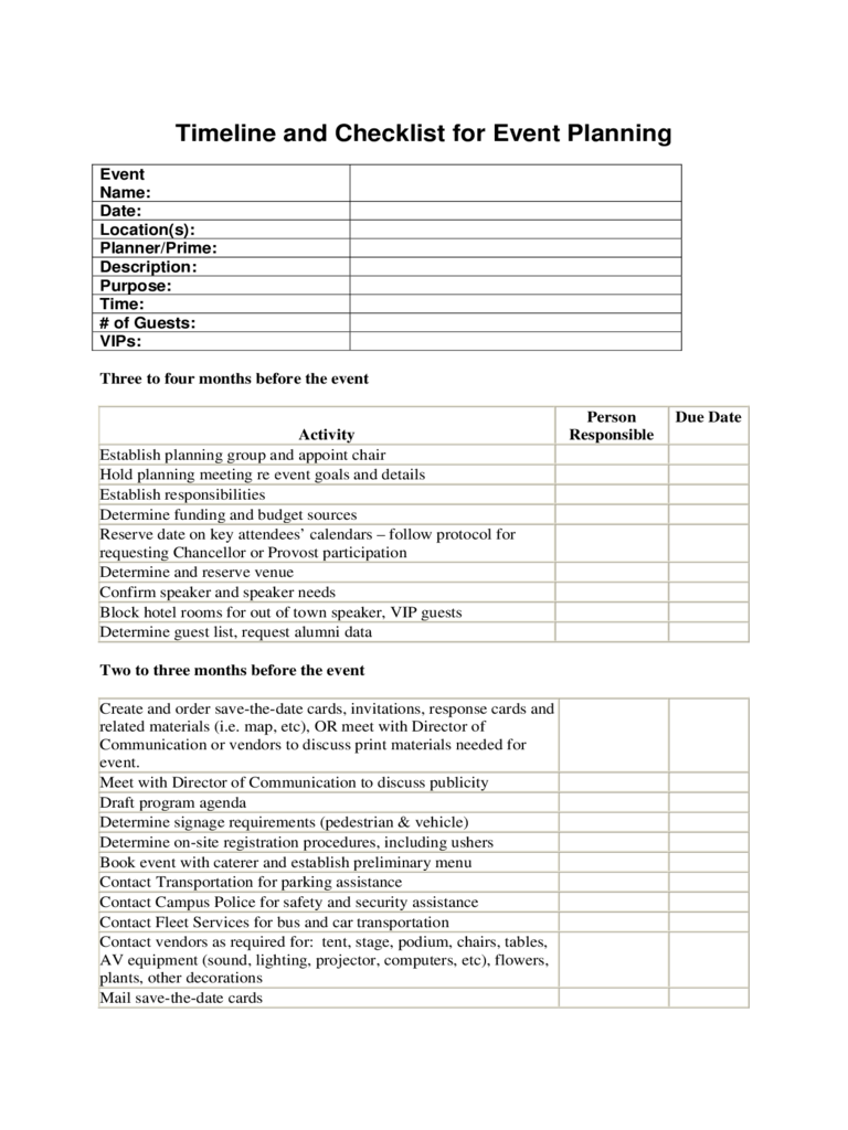 2025 Event Planning Checklist Template Fillable Printable PDF