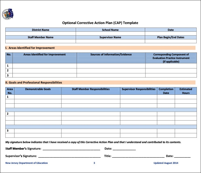 22 Corrective Action Plan Templates Google Docs MS Word Apple 