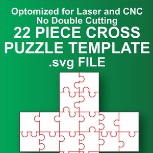 22 Piece Cross Puzzle Template Instant Download SVG File Etsy