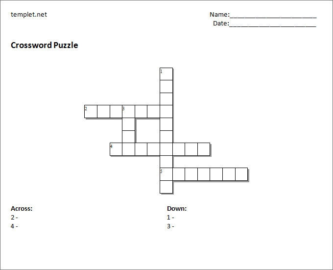 23 Blank Crossword Template Crossword Template