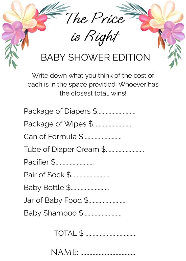 24 Tropical Floral Baby Shower Games Baby Shower Game Bundle Floral 