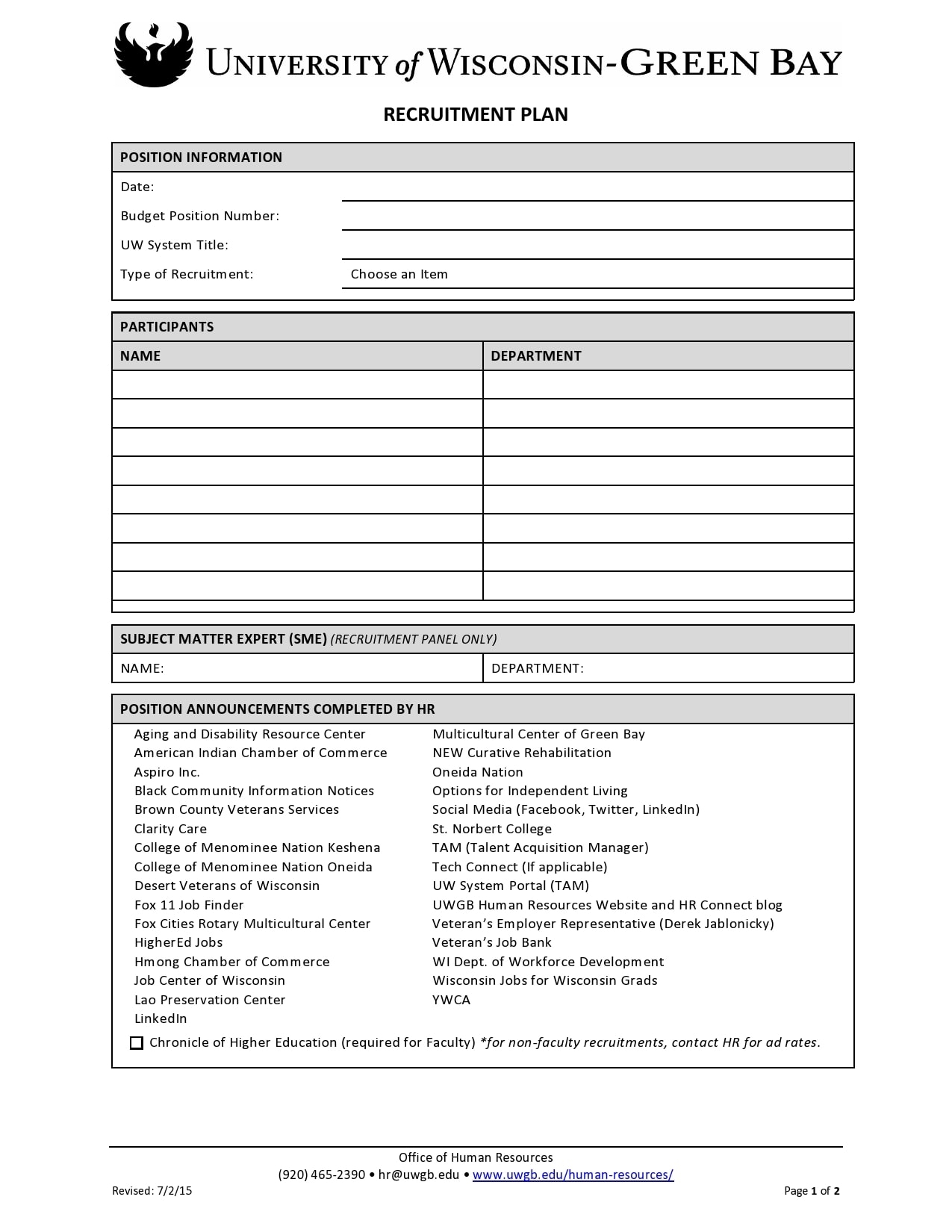 recruitment plan template