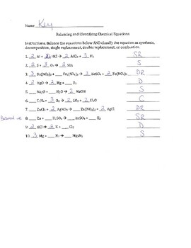 30 Free Balancing Chemical Equations Worksheet Answer Key Worksheets 