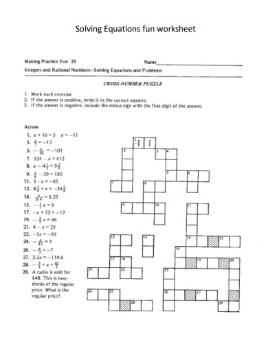 30 FREE Solving Equations Worksheet Samples To Download