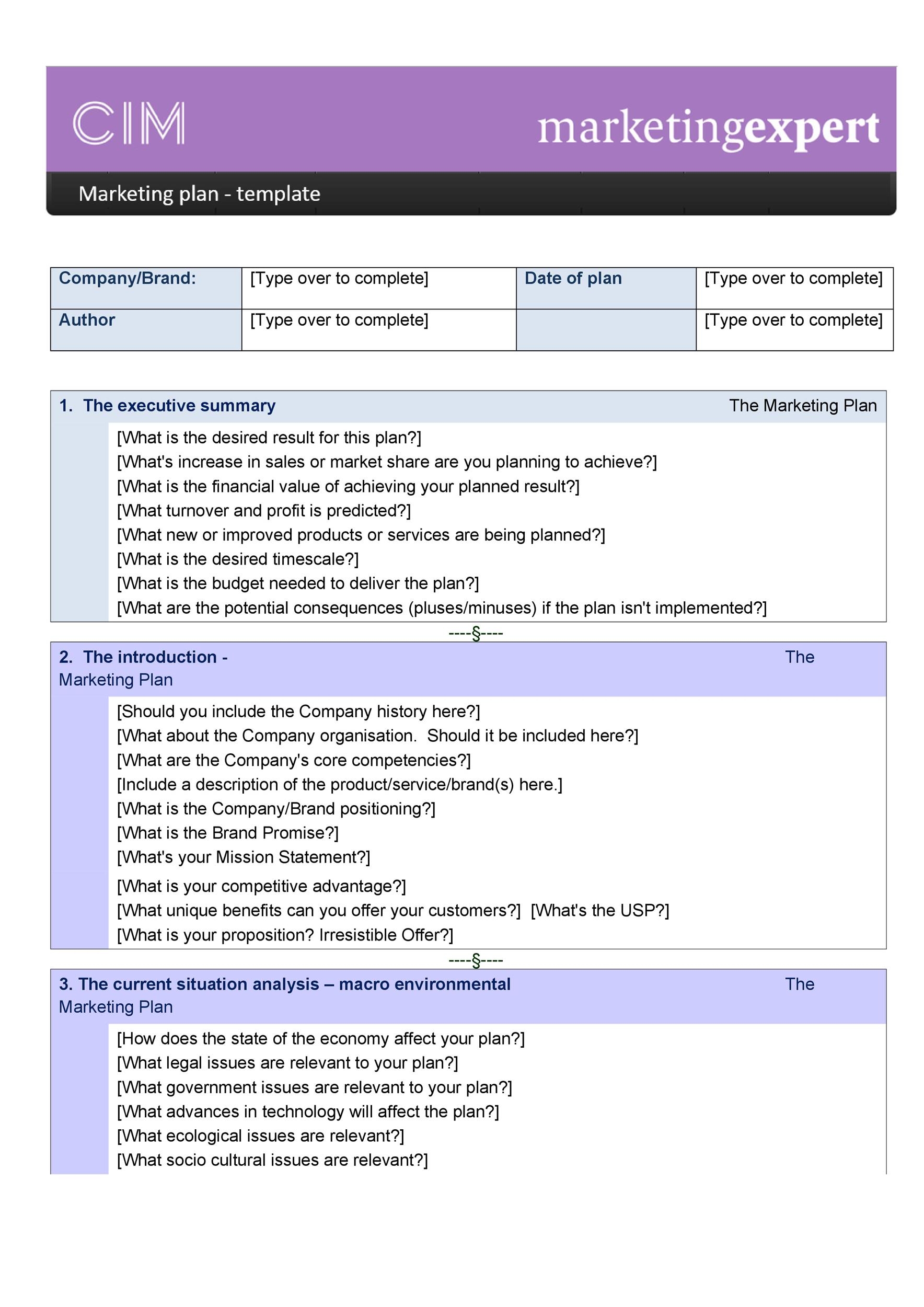 30 Professional Marketing Plan Templates TemplateLab