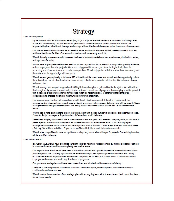 32 FREE Construction Business Plan Templates Word PDF Google Docs