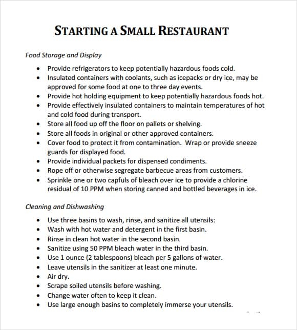 32 Free Restaurant Business Plan Templates In Word Excel PDF
