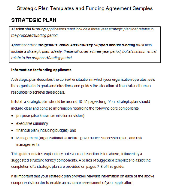 sample strategic plan template