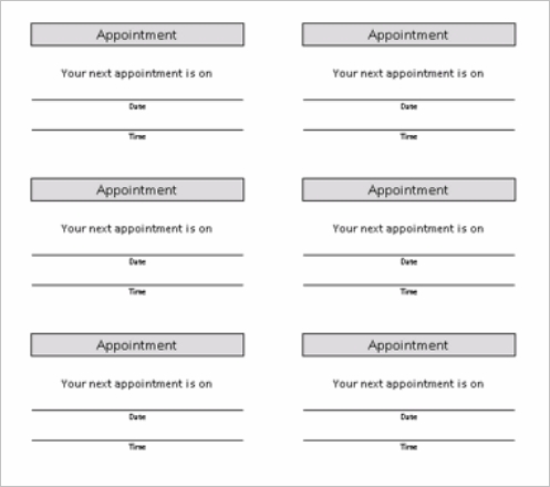 39 Standard Free Printable Appointment Card Template In Photoshop By 